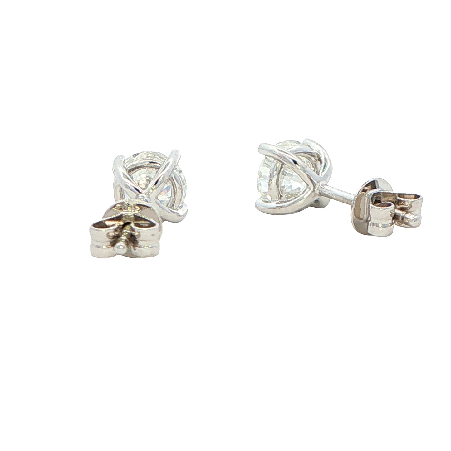 ROUND BRILLIANT CUT DIAMOND SOLITAIRE EARRINGS - 1.60cts Gardiner Brothers