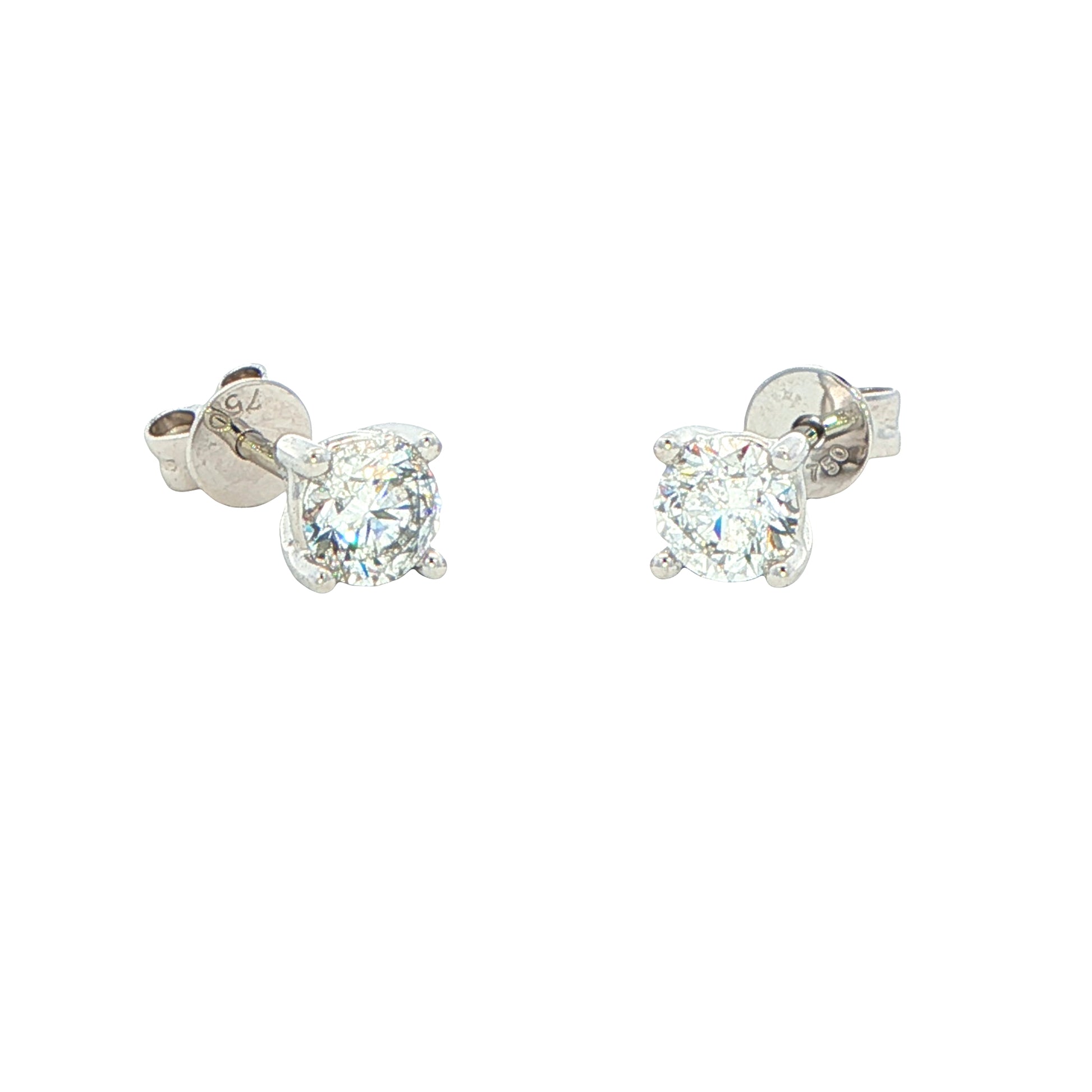 Round brilliant Cut Diamond Solitaire Earrings - 0.80cts Gardiner Brothers
