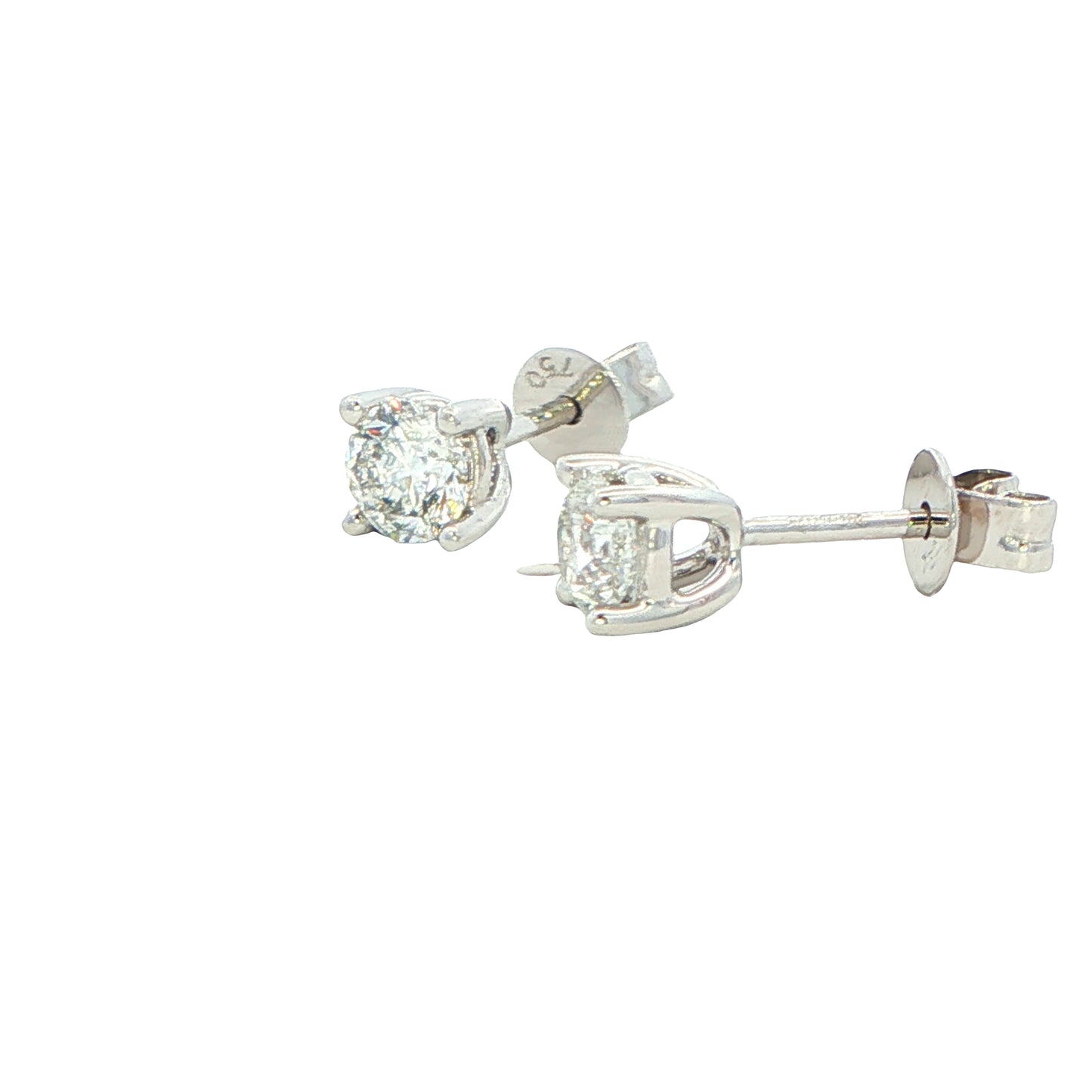 Round brilliant Cut Diamond Solitaire Earrings - 0.80cts Gardiner Brothers
