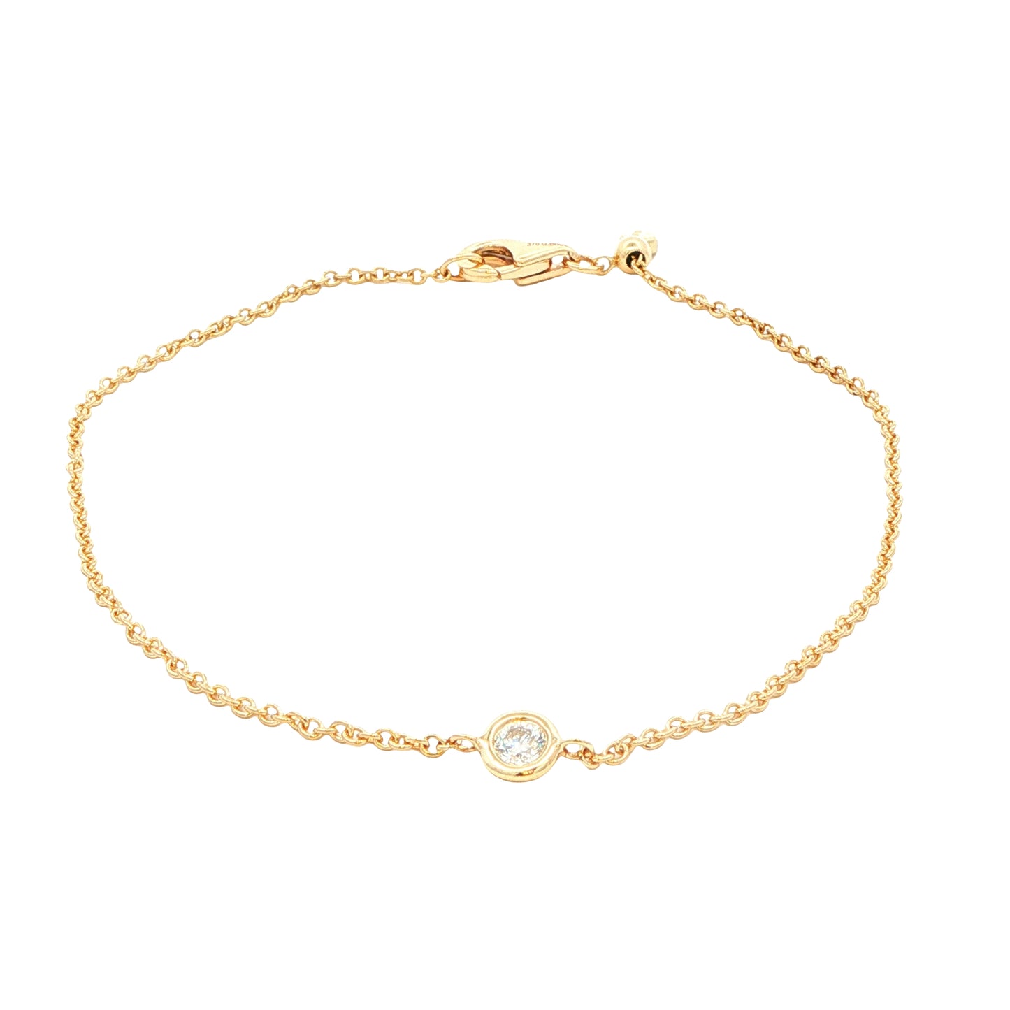 Yellow Gold Single round brilliant cut diamond bracelet Gardiner Brothers