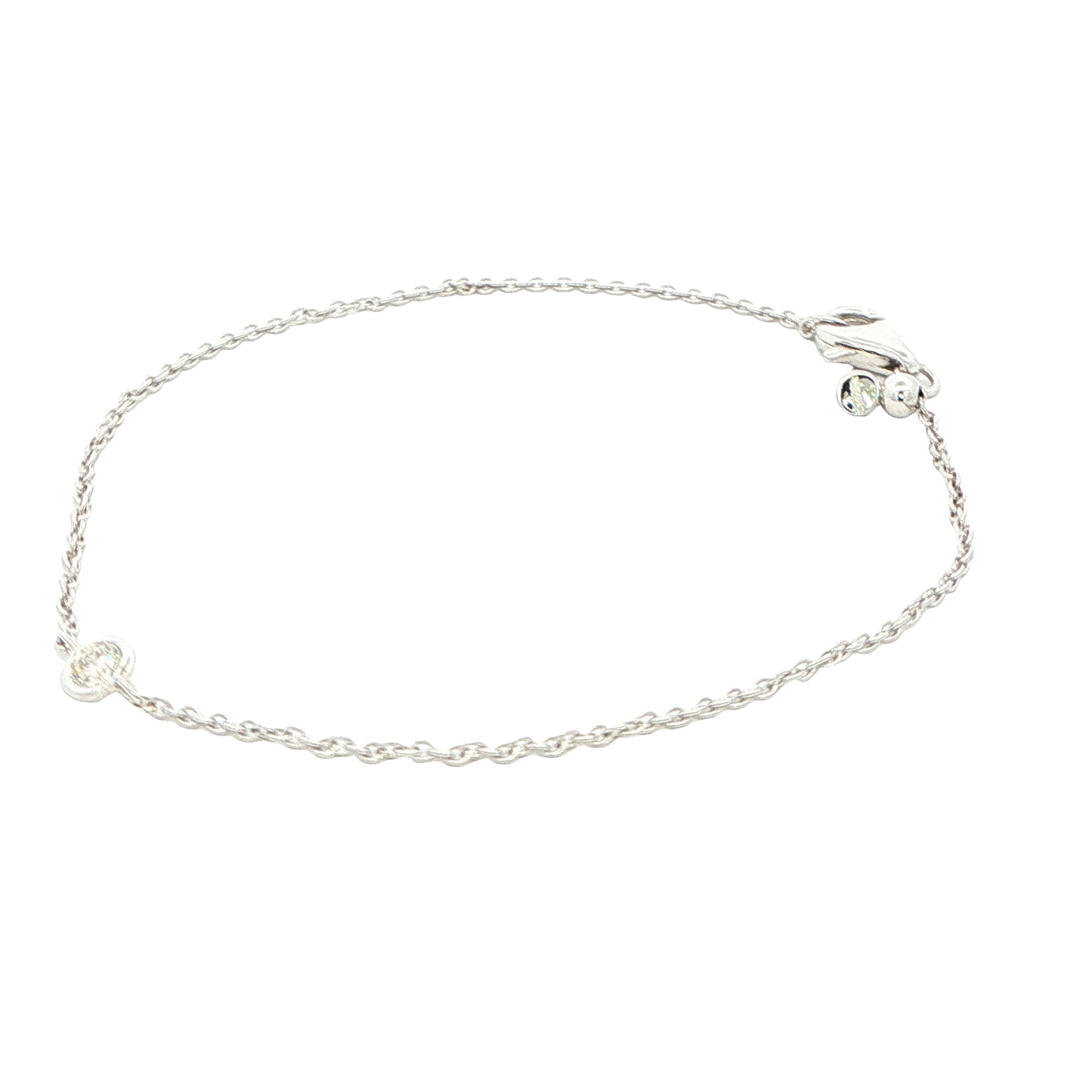 White gold single round brilliant cut diamond bracelet Gardiner Brothers