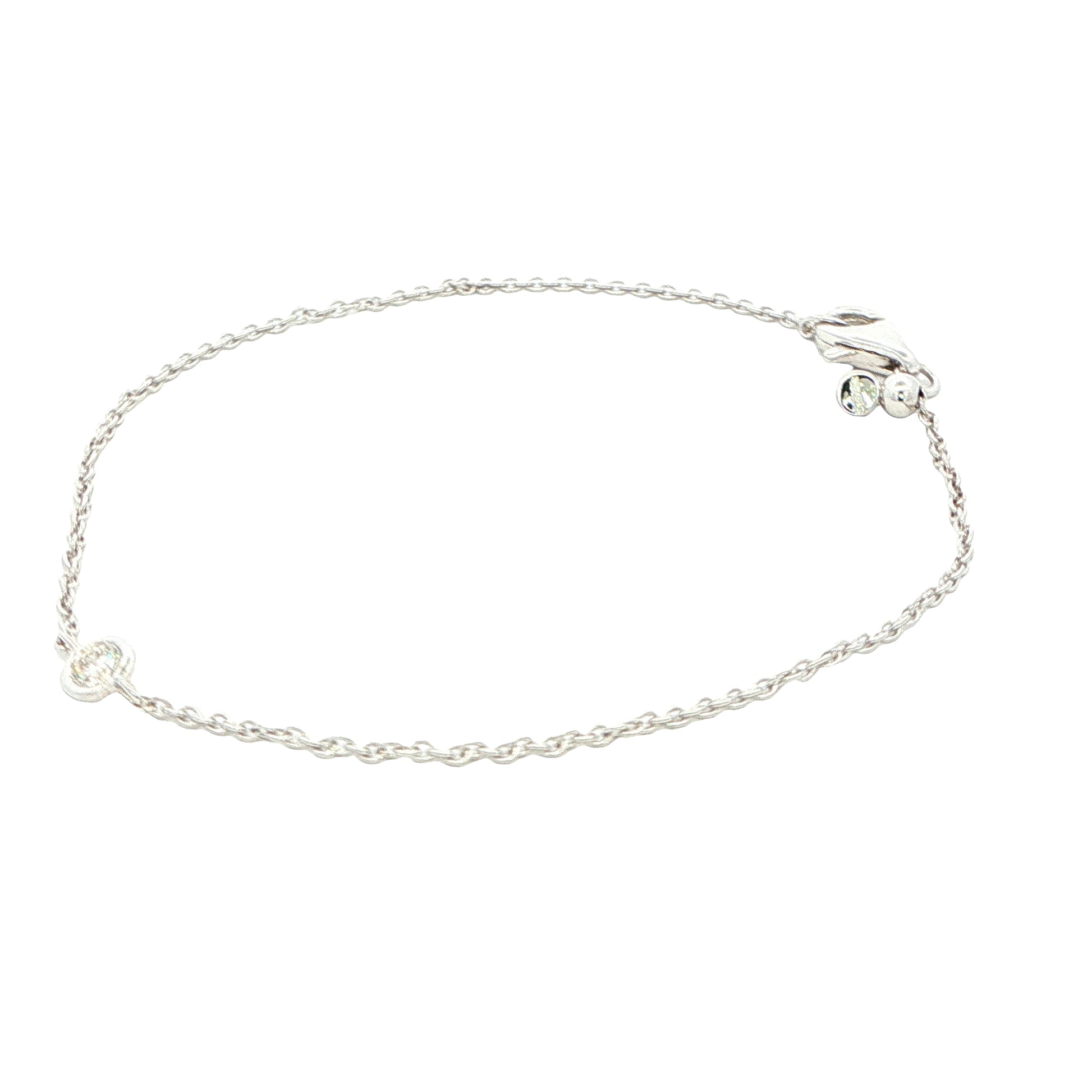 White gold single round brilliant cut diamond bracelet Gardiner Brothers