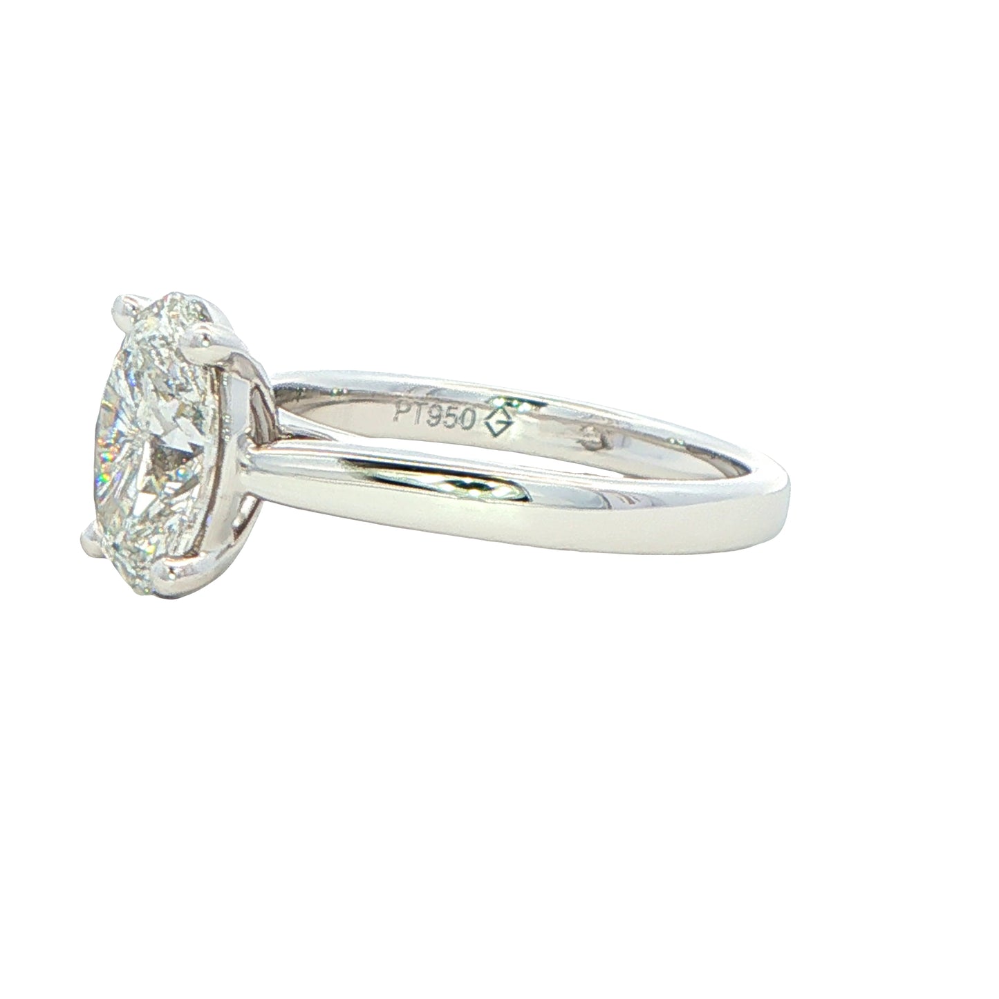 Lab Grown Oval Shaped Diamond Solitaire Ring - 2.02cts