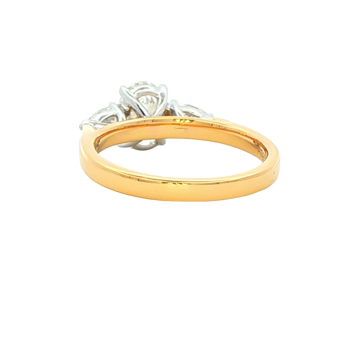 Lab grown Oval and Pear Shaped Diamond 3 Stone ring - 1.36cts