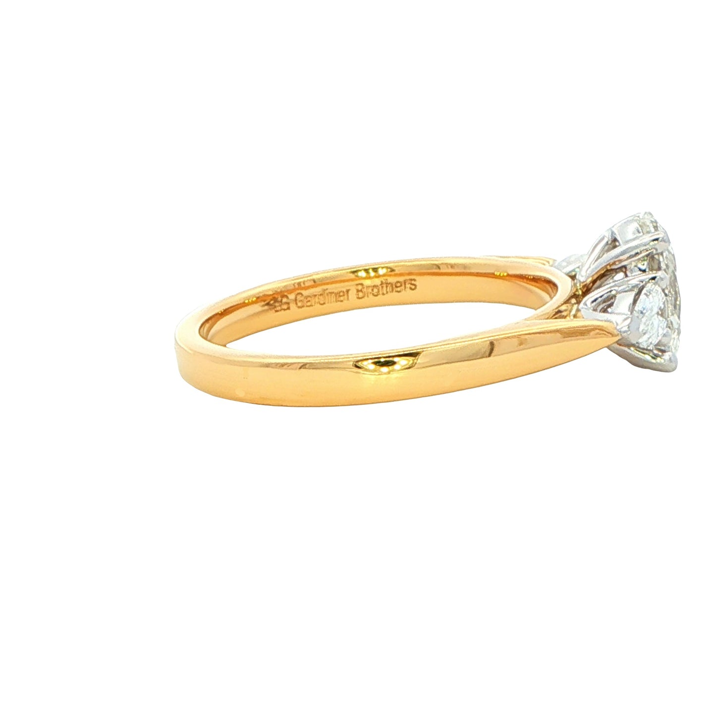 Lab grown Oval and Pear Shaped Diamond 3 Stone ring - 1.36cts