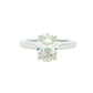 Lab Grown oval shaped diamond solitaire ring with a hidden halo - 1.58cts