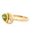 Pear shaped Peridot and round brilliant cut diamond dress ring Gardiner Brothers