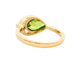 Pear shaped Peridot and round brilliant cut diamond dress ring Gardiner Brothers