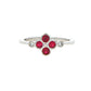 Ruby and round brilliant cut diamond flower style ring Gardiner Brothers