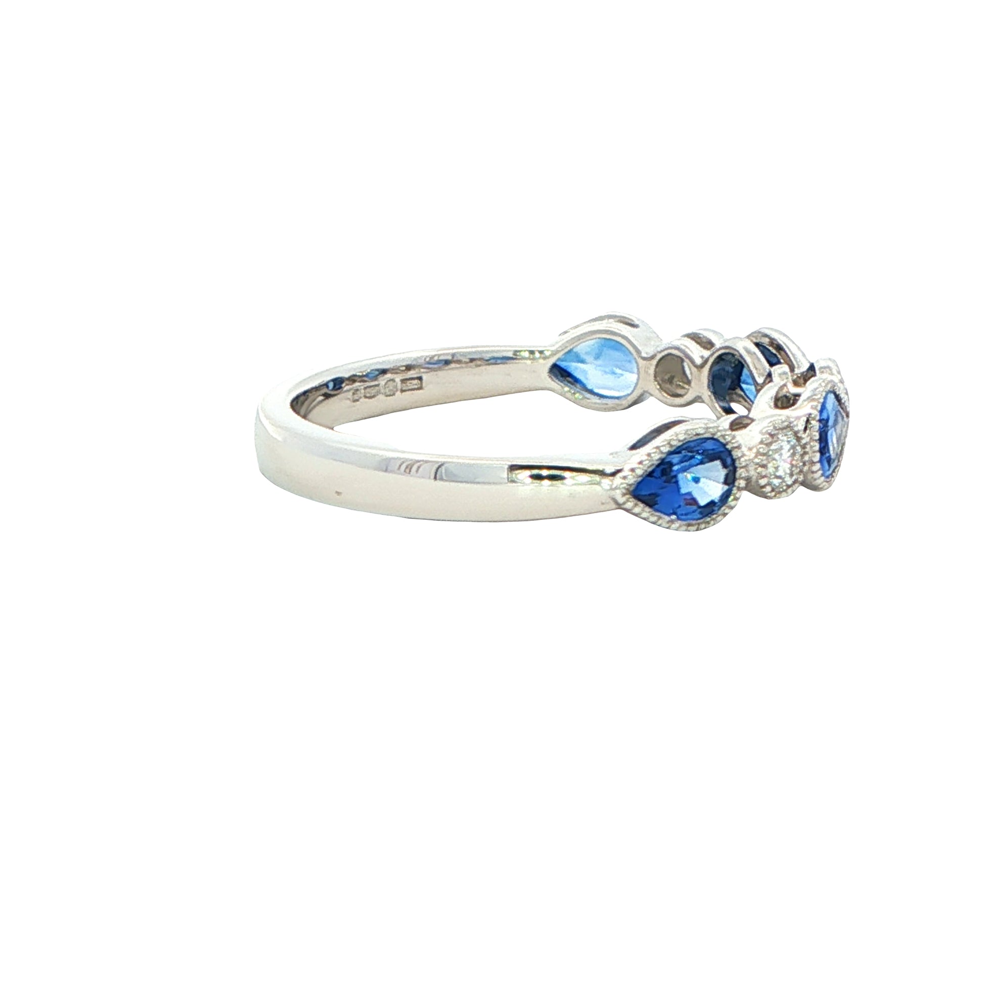 Sapphire and Diamond Vintage Style Eternity Ring Gardiner Brothers