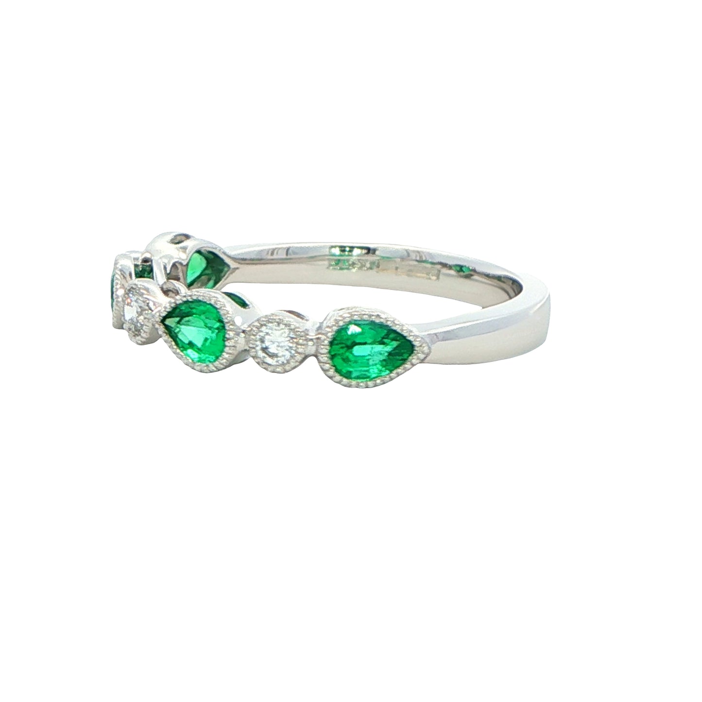Emerald and Diamond Vintage Style Eternity Ring Gardiner Brothers