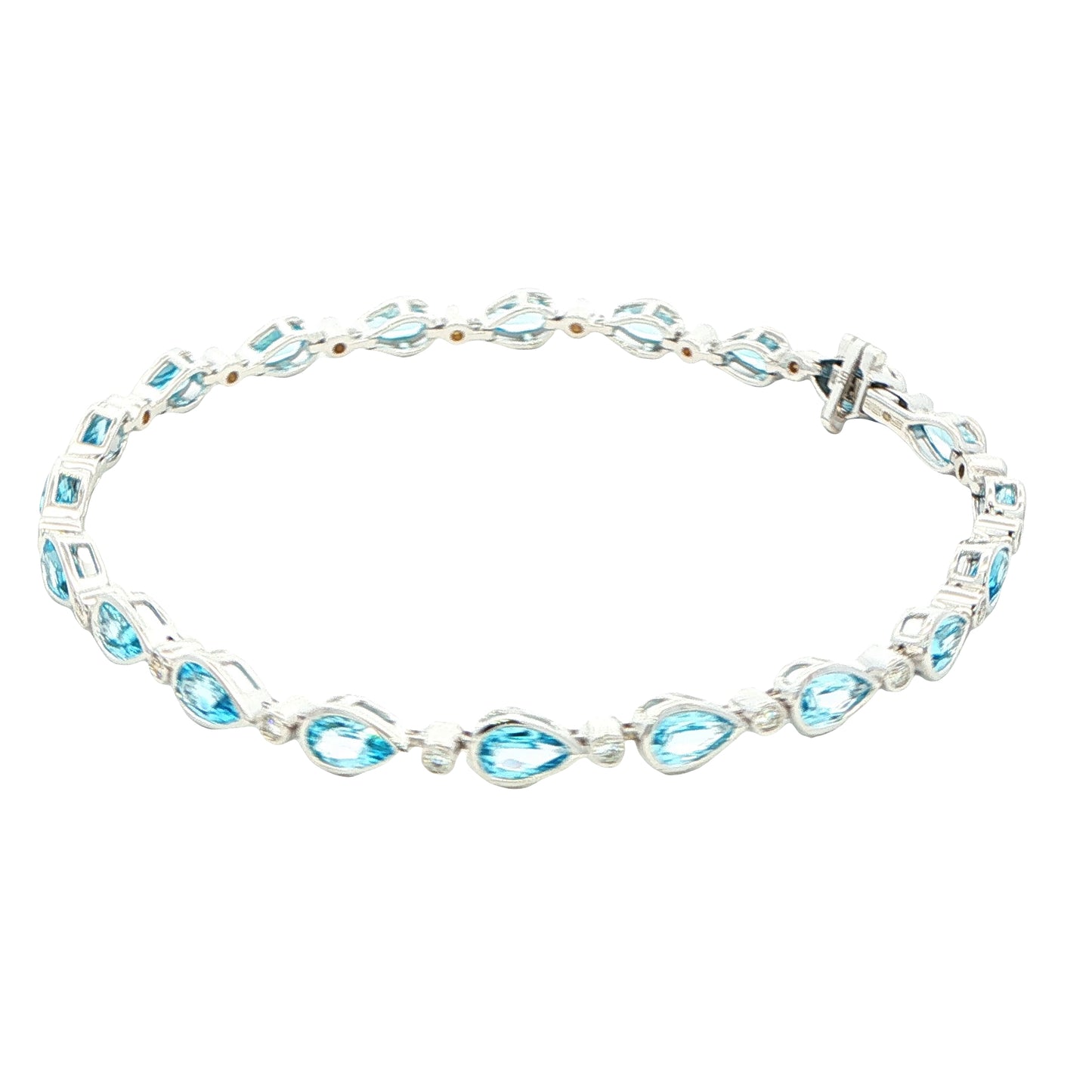 Pear Shaped Topaz and round brilliant cut diamond bracelet Gardiner Brothers