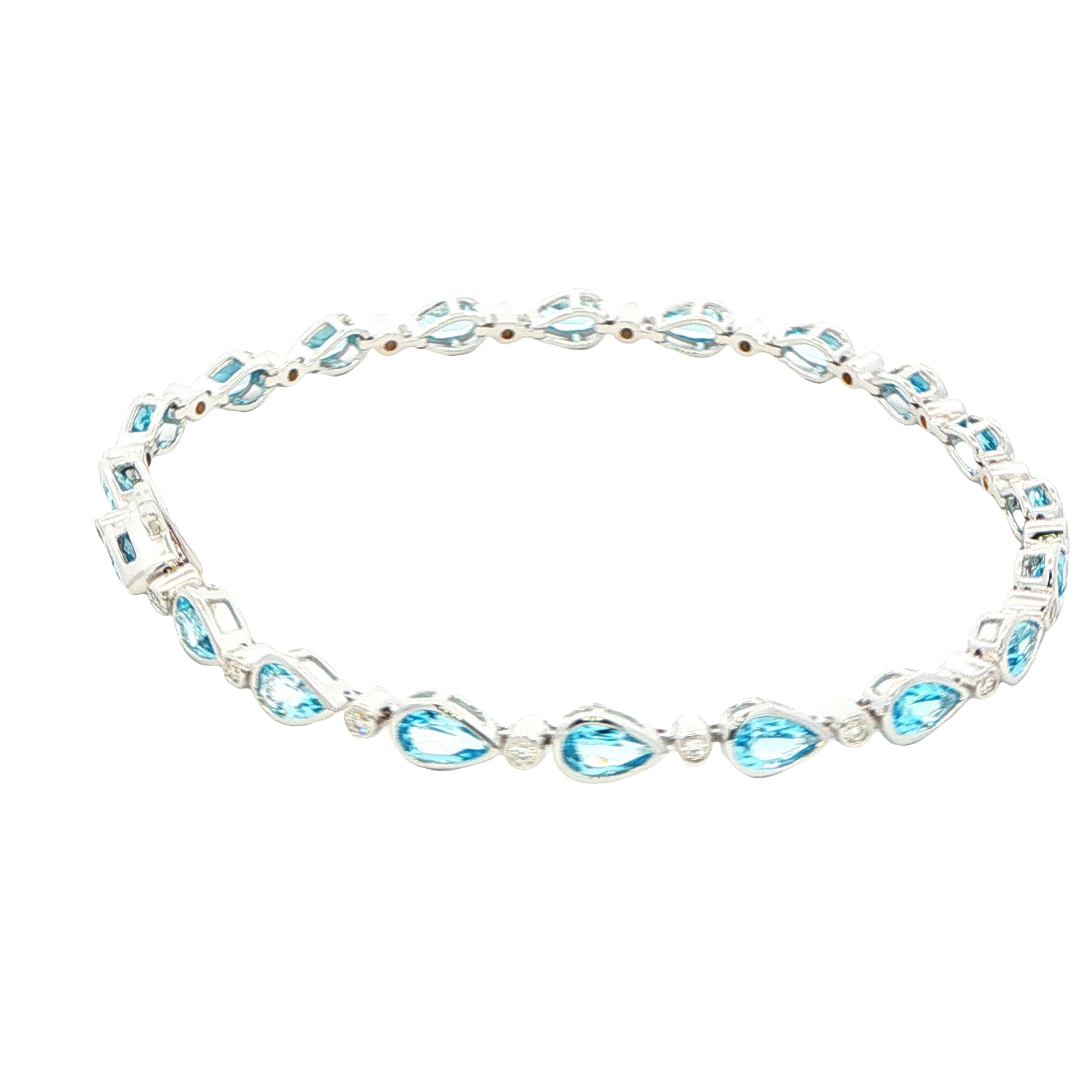 Pear Shaped Topaz and round brilliant cut diamond bracelet Gardiner Brothers