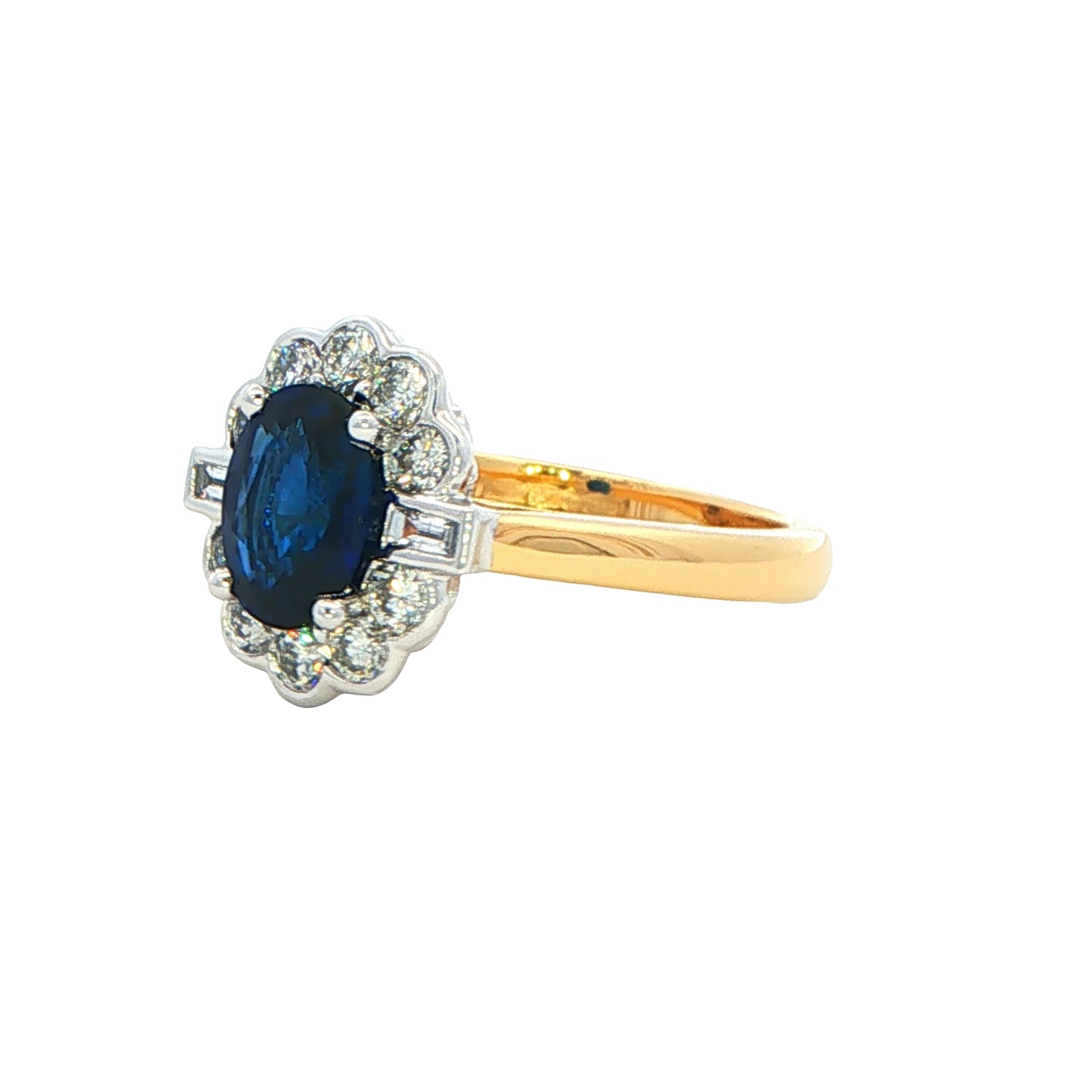 Sapphire and Diamond Fancy Cluster Style Ring Gardiner Brothers
