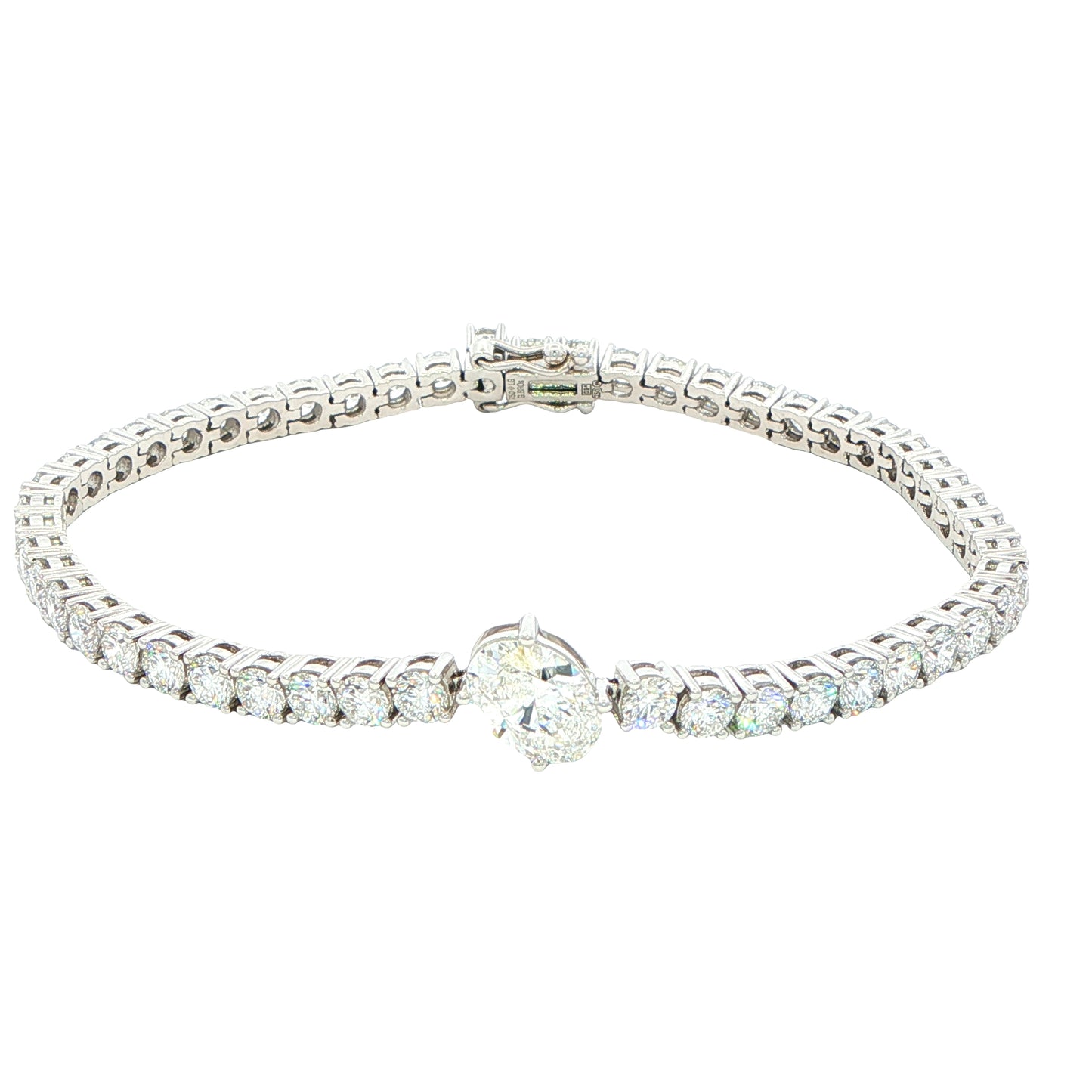 Lab Grown Oval and round brilliant cut diamond tennis bracelet - 8.00cts