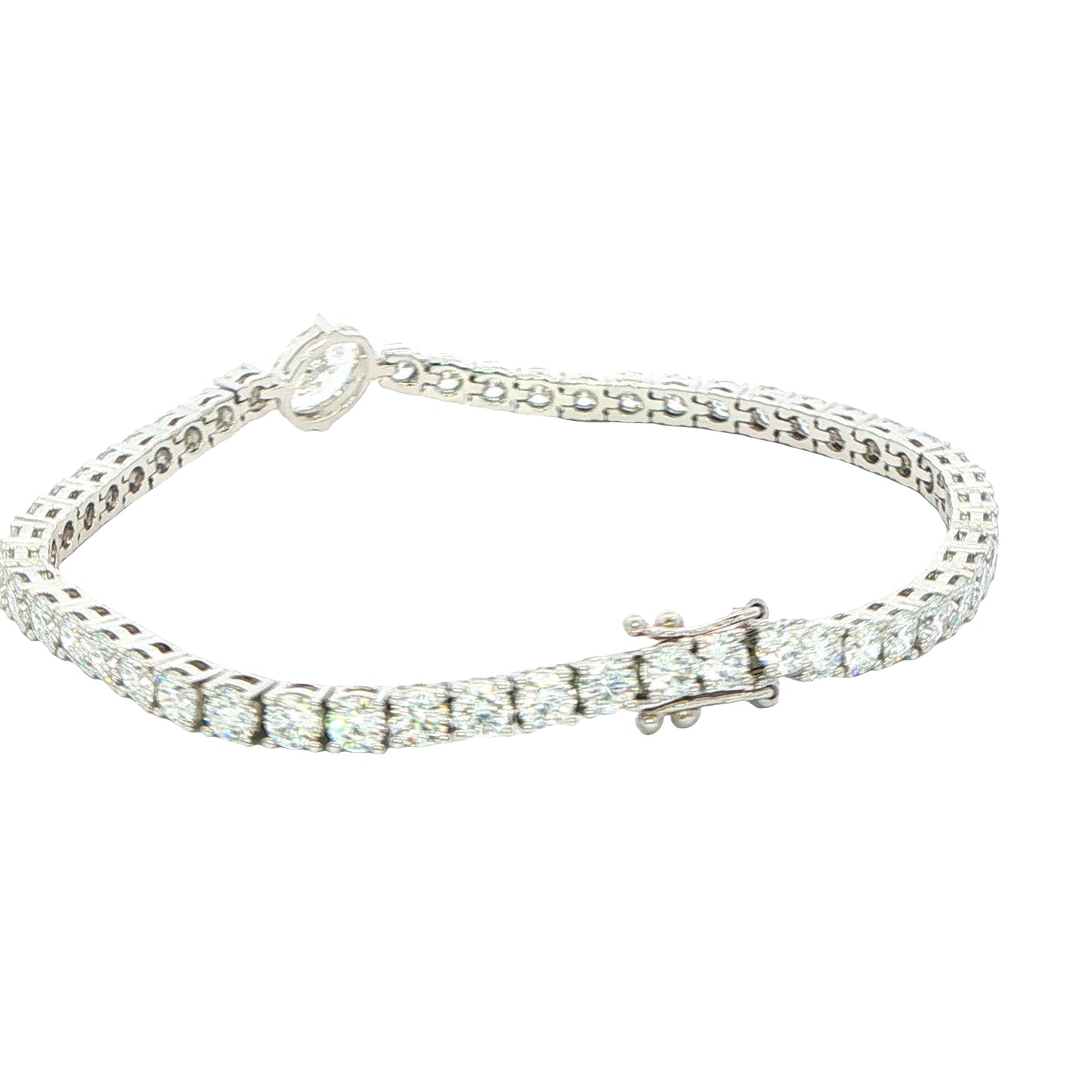 Lab Grown Oval and round brilliant cut diamond tennis bracelet - 8.00cts