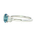 Oval shaped Aquamarine and round brilliant cut diamond 3 stone ring