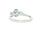 Oval shaped Aquamarine and round brilliant cut diamond 3 stone ring