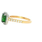 Tsavorite Garnet and round brilliant cut diamond halo cluster ring