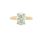 Lab grown Oval diamond solitaire with a hidden halo - 2.08cts