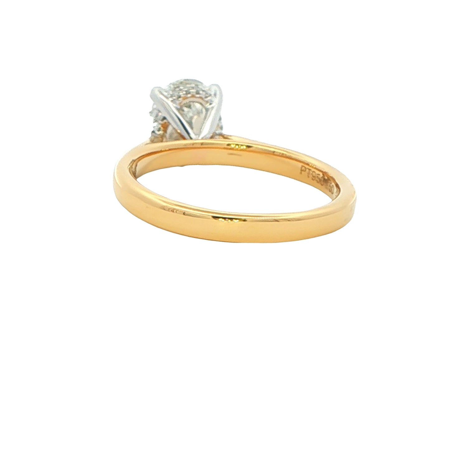 Lab grown Oval diamond solitaire with a hidden halo - 2.08cts