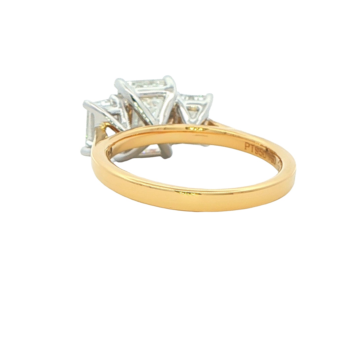 Lab Grown Emerald cut diamond 3 stone ring - 3.01cts Gardiner Brothers