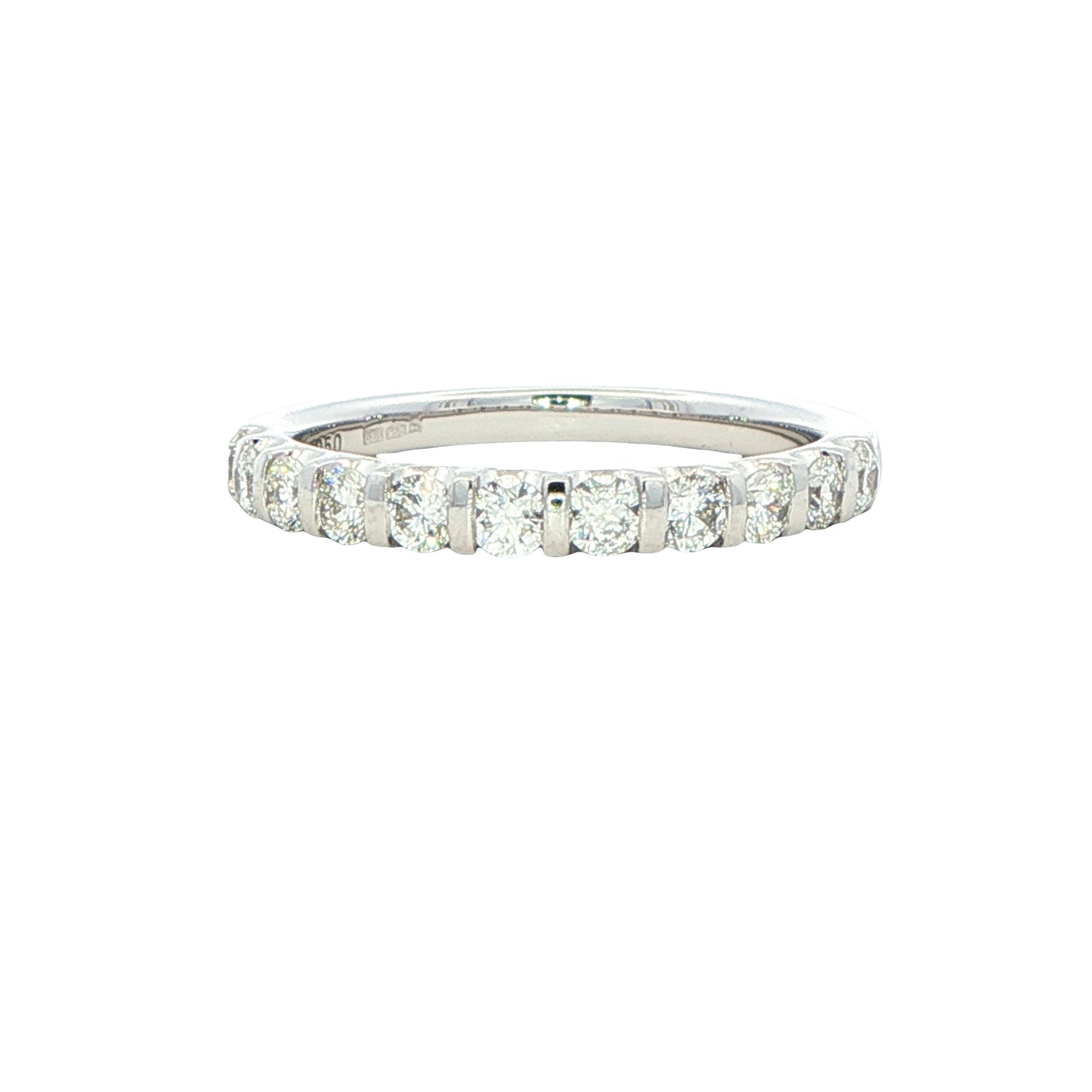 Round Brilliant Cut Diamond Bar Set Wedding Band