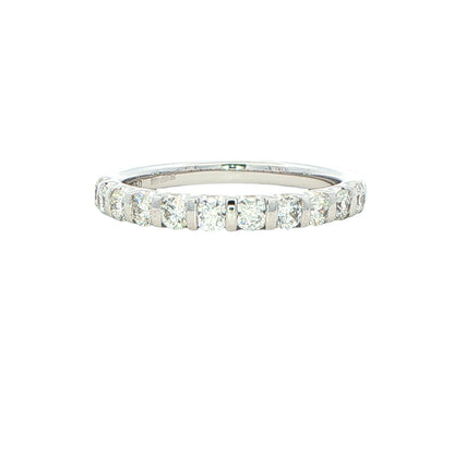 Round Brilliant Cut Diamond Bar Set Wedding Band