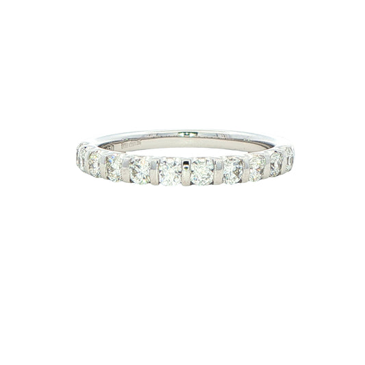 Round Brilliant Cut Diamond Bar Set Wedding Band