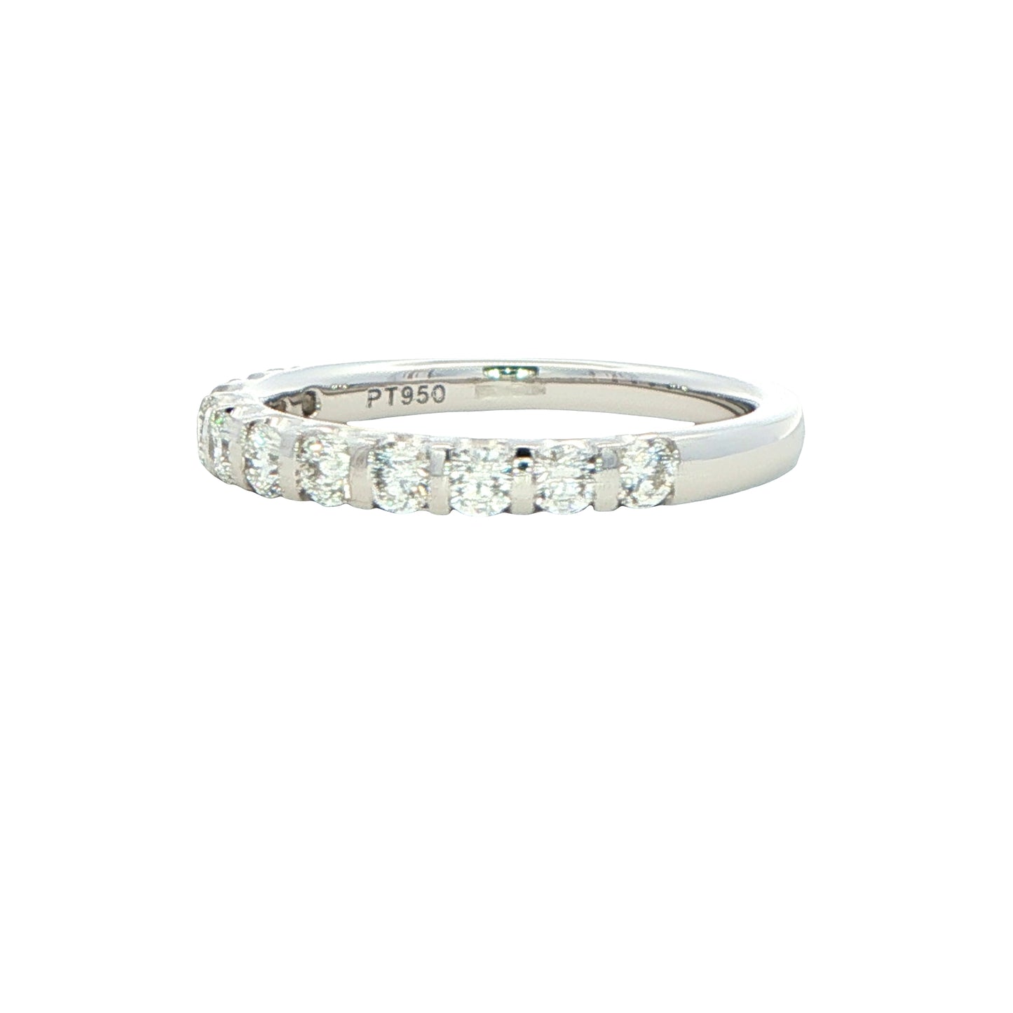 Round Brilliant Cut Diamond Bar Set Wedding Band