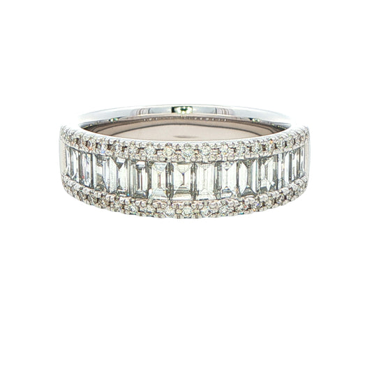 Round Brilliant and Baguette Cut Diamond Wedding Band Gardiner Brothers