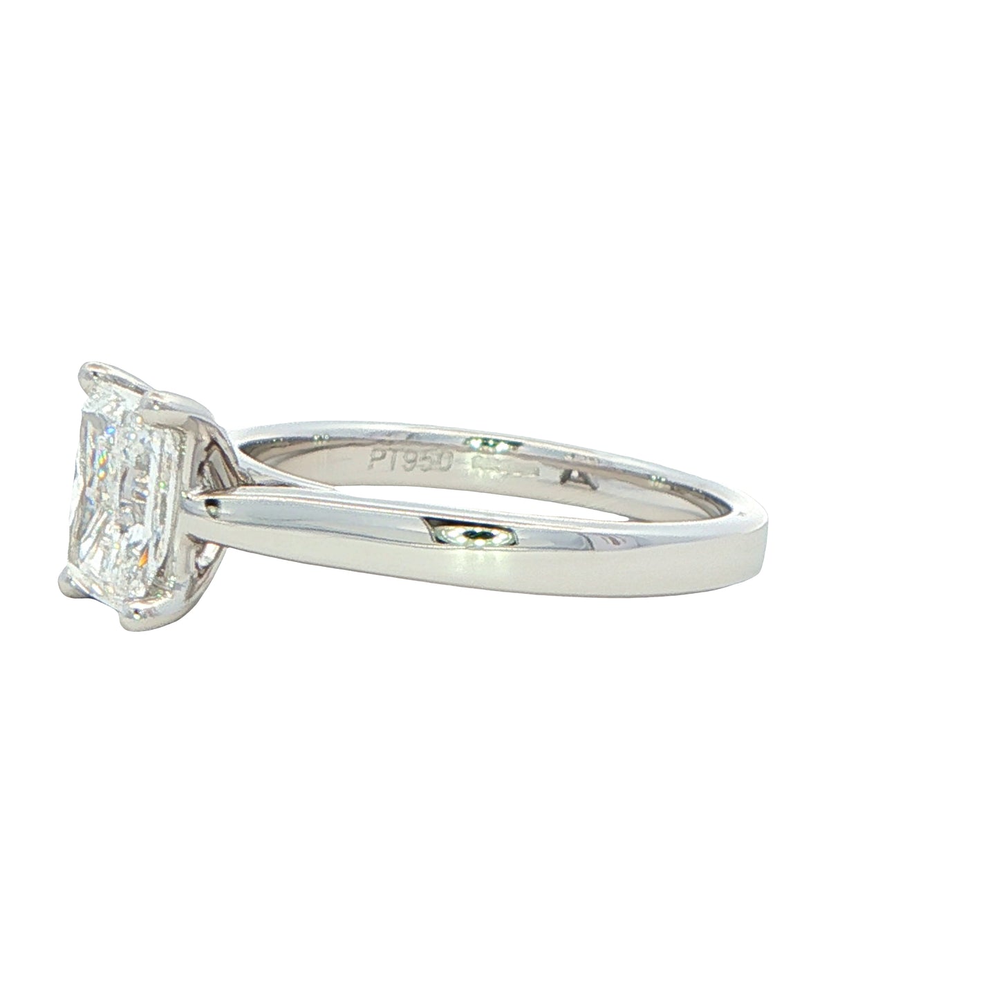 Radiant cut diamond solitaire ring - 1.20cts