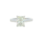 Radiant cut diamond solitaire ring - 2.00cts