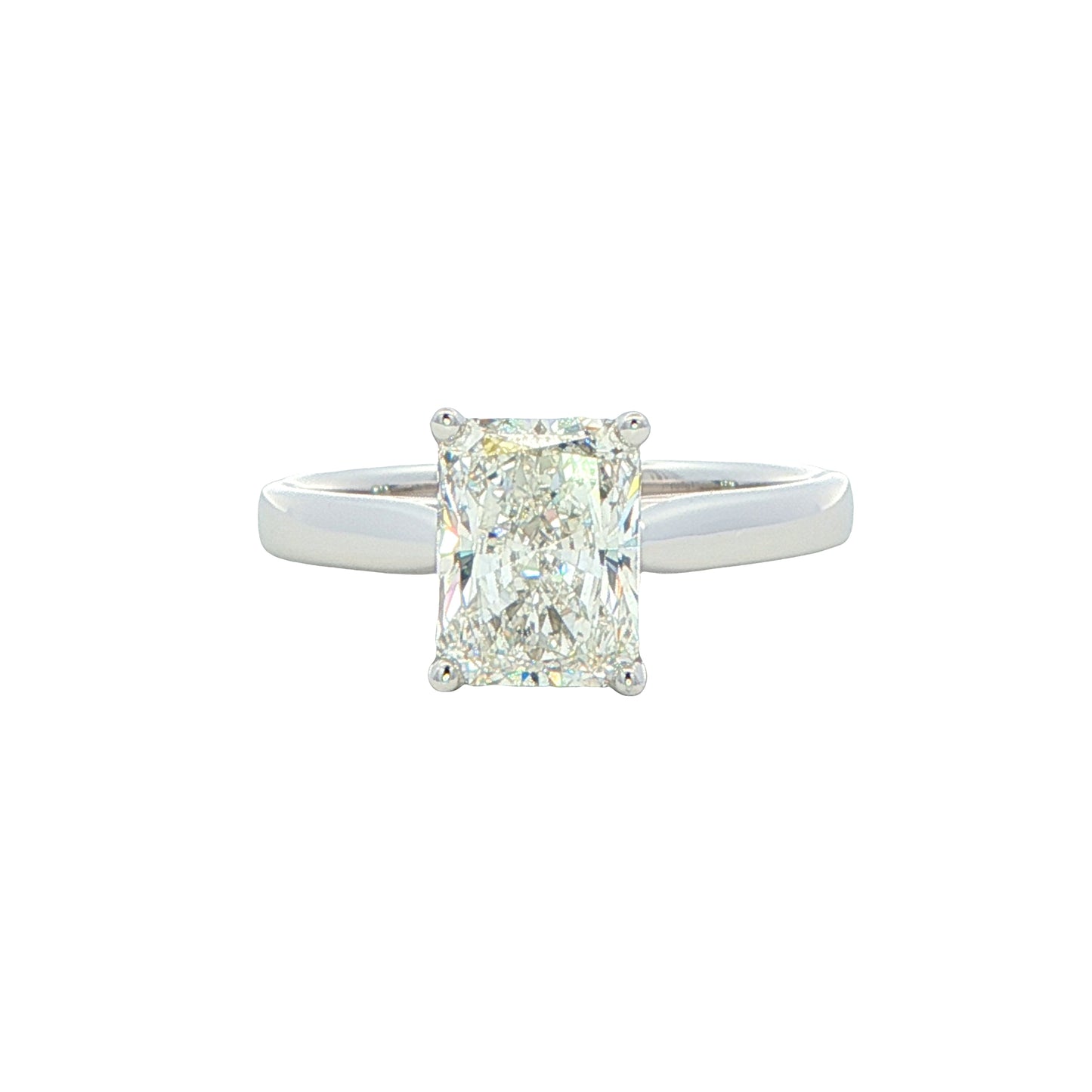 Radiant cut diamond solitaire ring - 2.00cts