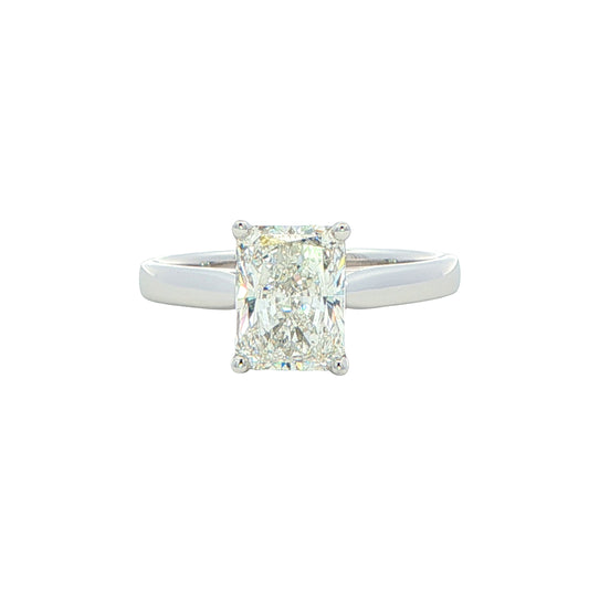 Radiant cut diamond solitaire ring - 2.00cts