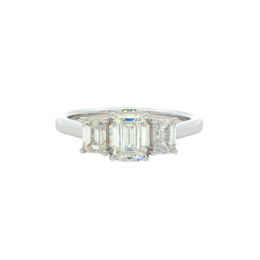 Emerald Cut Diamond 3 Stone Ring - 1.33cts