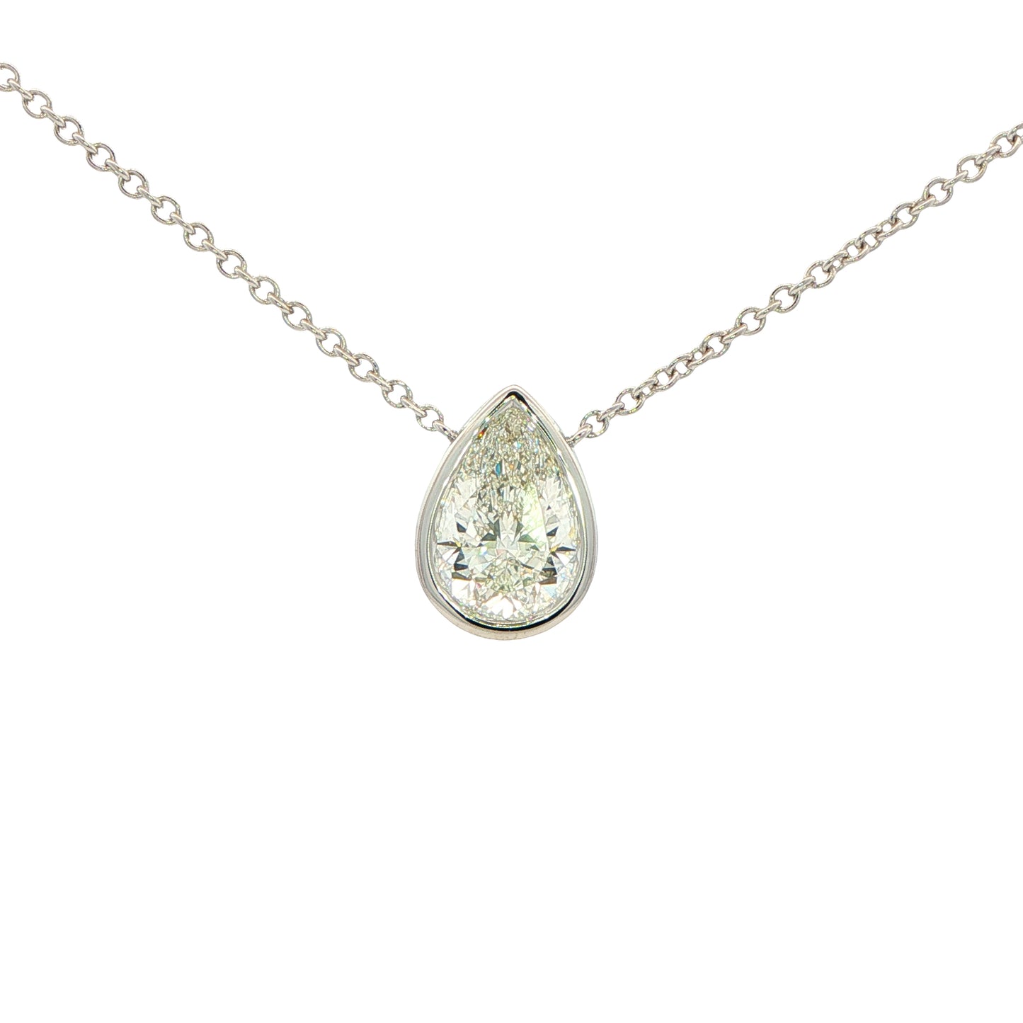 Lab Grown Pear Shaped Diamond Pendant - 1.55cts