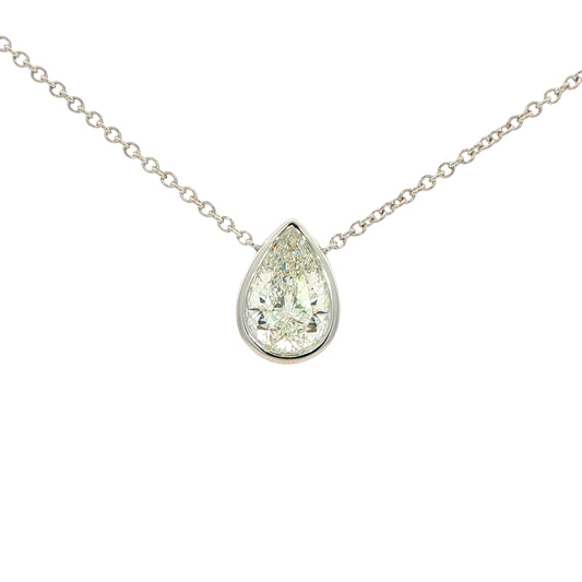 Lab Grown Pear Shaped Diamond Pendant - 1.55cts