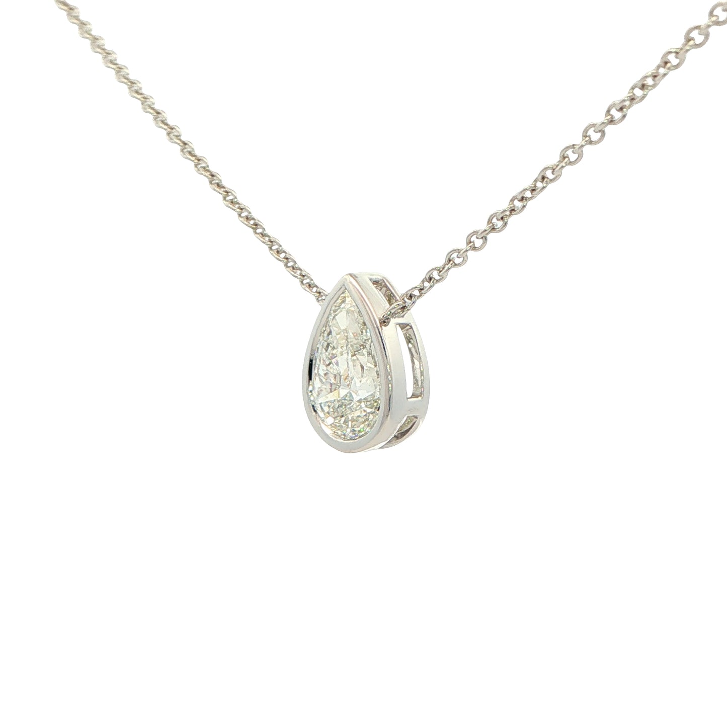 Lab Grown Pear Shaped Diamond Pendant - 1.55cts