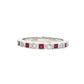 Square Ruby and round brilliant cut diamond eternity style ring Gardiner Brothers