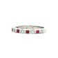 Square Ruby and round brilliant cut diamond eternity style ring Gardiner Brothers