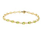 Pear Shaped Peridot and round brilliant cut diamond bracelet Gardiner Brothers