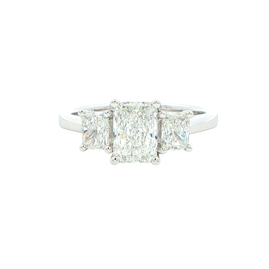 Radiant cut diamond 3 stone ring - 1.65cts Gardiner Brothers
