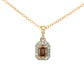Emerald cut Cognac diamond halo pendant - 0.78cts Gardiner Brothers