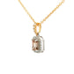 Emerald cut Cognac diamond halo pendant - 0.78cts Gardiner Brothers