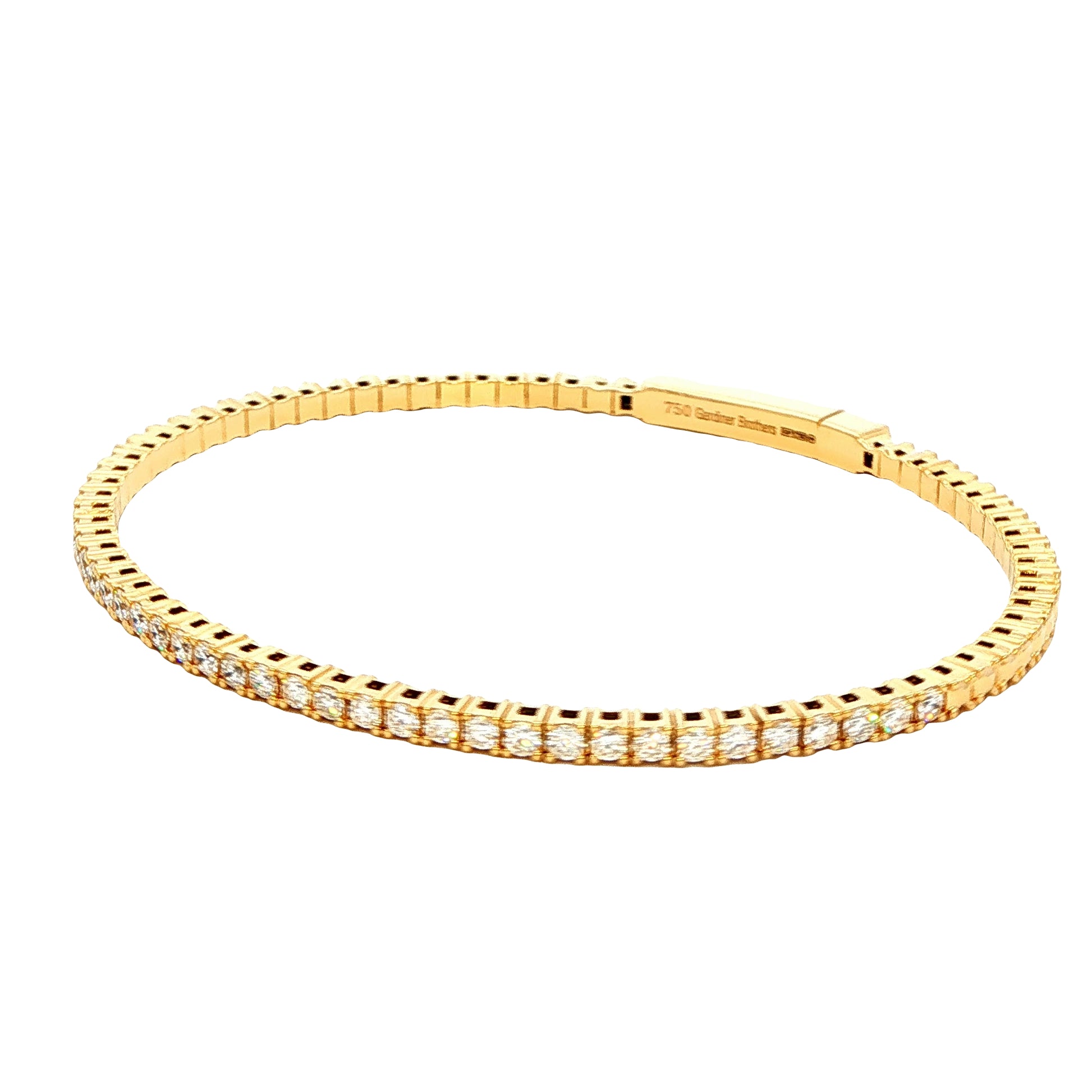 Yellow Gold Flex Tennis Style Diamond Bangle Gardiner Brothers