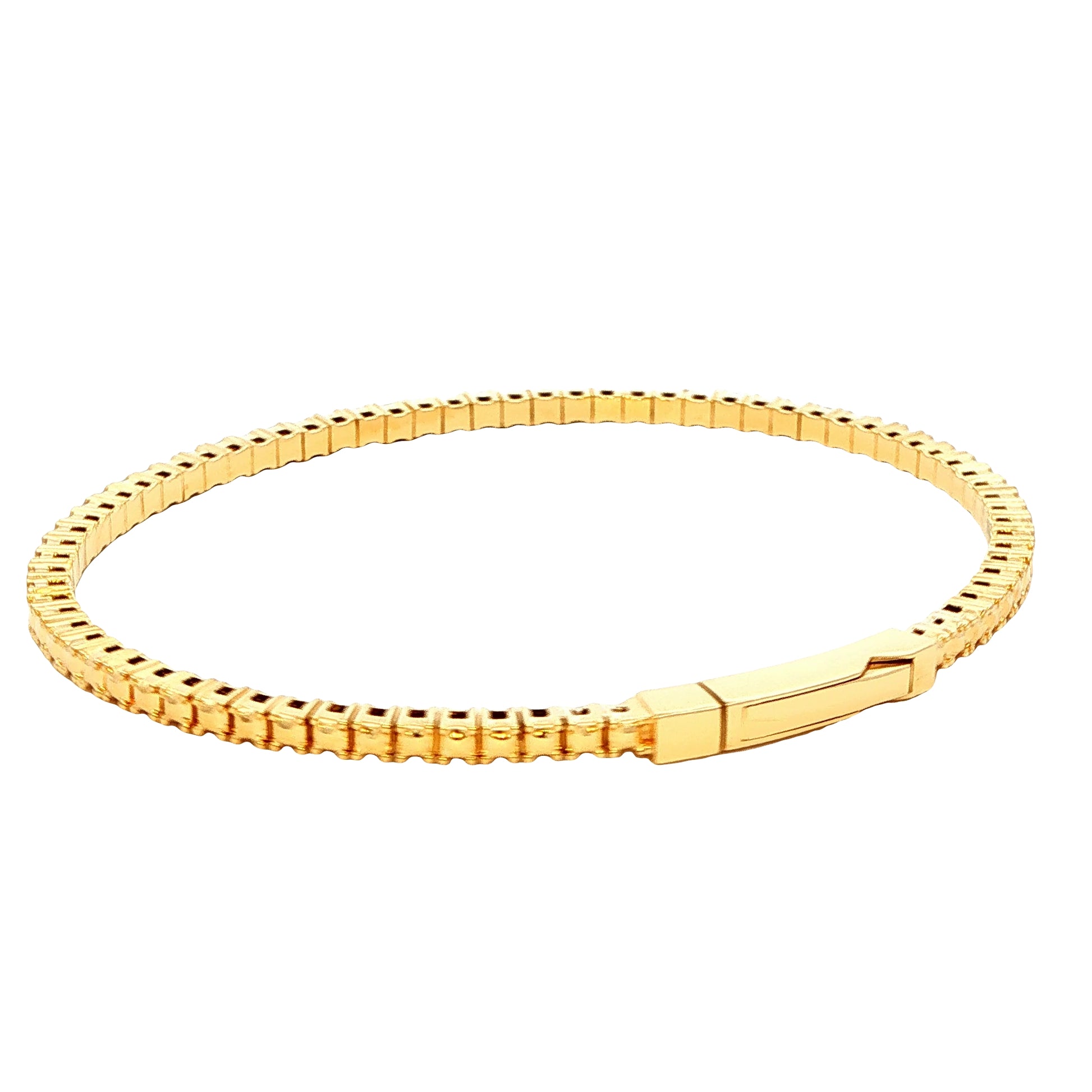 Yellow Gold Flex Tennis Style Diamond Bangle Gardiner Brothers