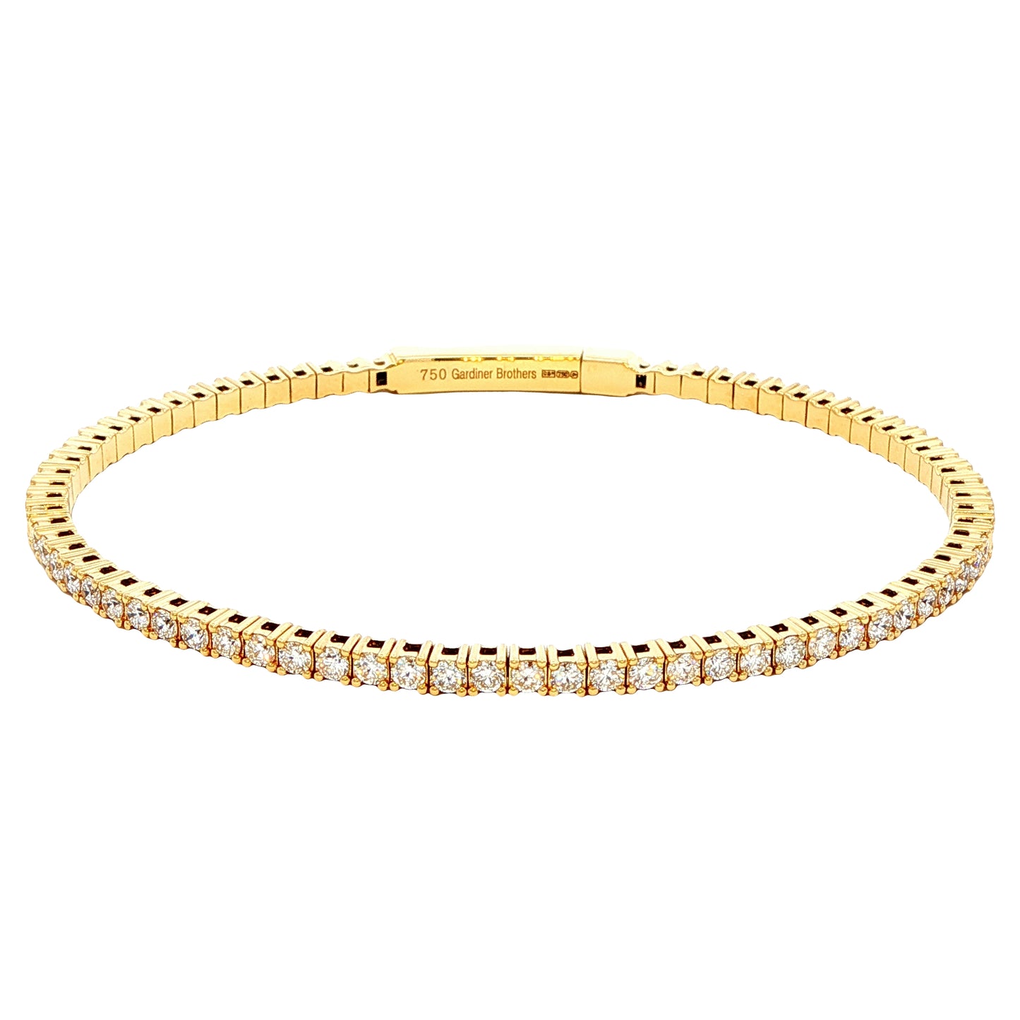 Yellow Gold Flex Tennis Style Diamond Bangle Gardiner Brothers
