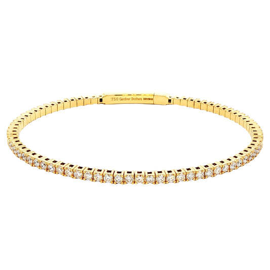 Yellow Gold Flex Tennis Style Diamond Bangle Gardiner Brothers