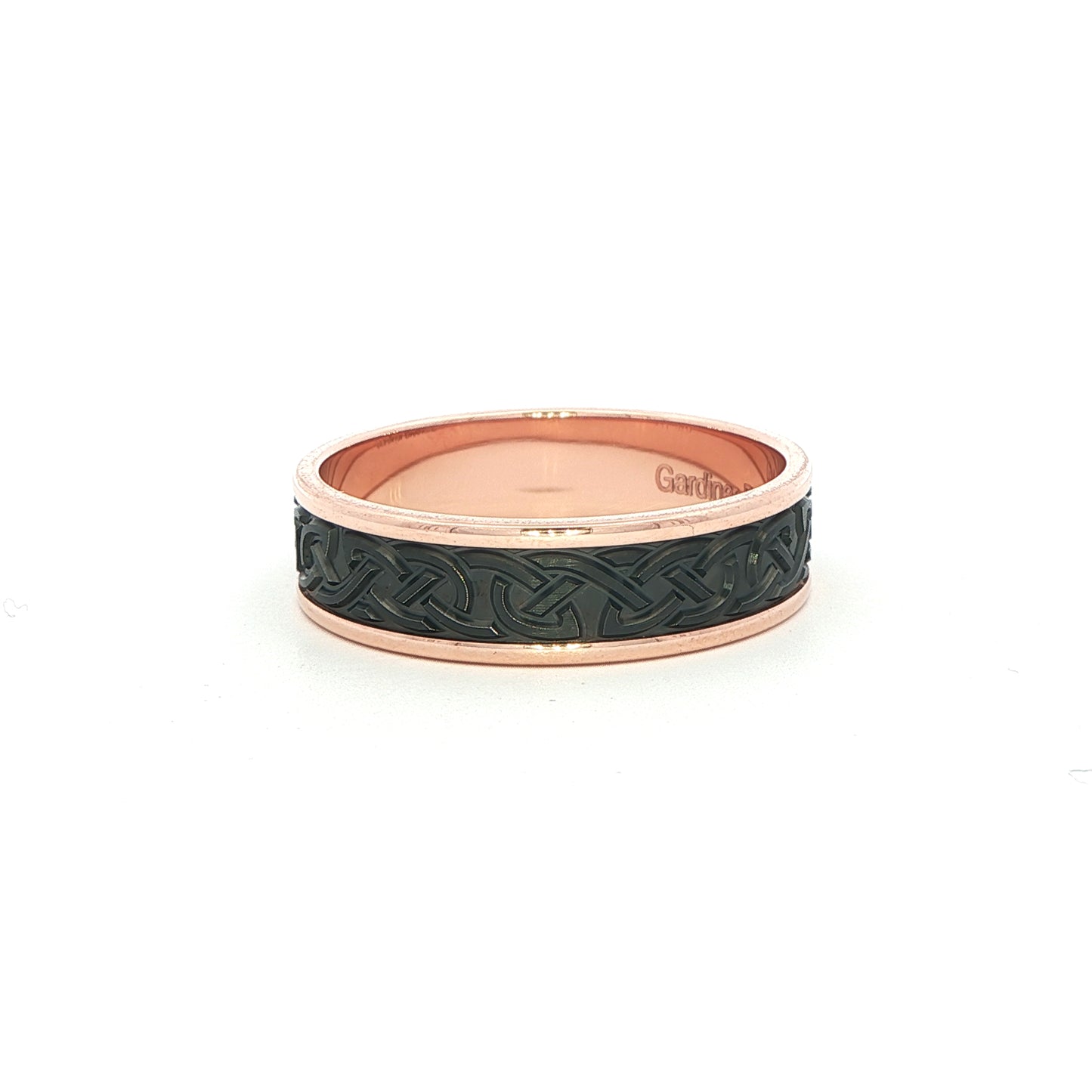 Rose Gold and Zircon Celtic Wedding Ring Gardiner Brothers